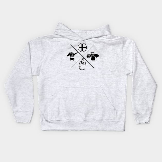 Essential Logo - Black Kids Hoodie by Tatted_and_Tired